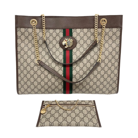 Gucci GG Supreme Large Rajah Tote and Purse Pouch - Picture 4 of 10